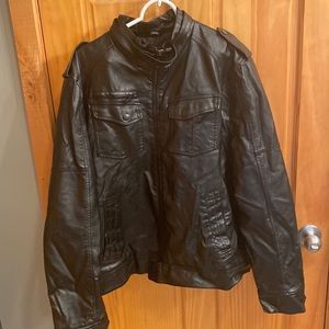 Mens faux leather Decree XL black jacket